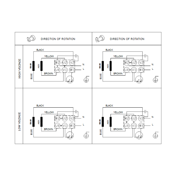 Вертикальный многоступенчатый центробежный насос Grundfos CR 5-16 A-FGJ-A-V-HQQV артикул 96556618 – схема подключения