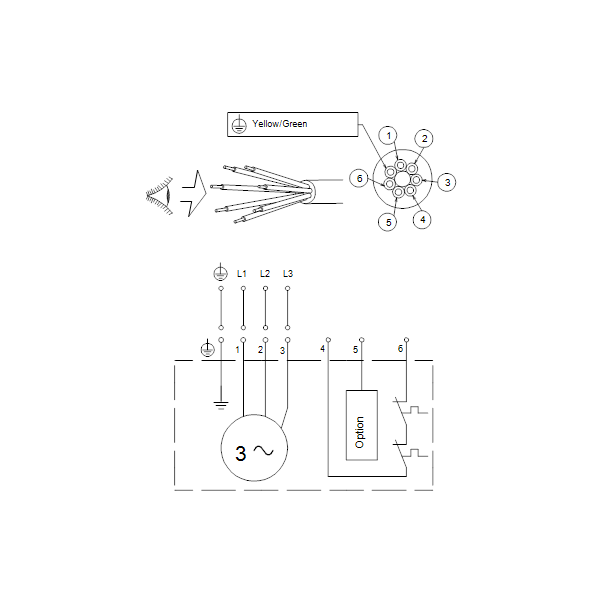 Погружной канализационный насос Grundfos SEV.80.80.13.4.50D.Q артикул 97637757 – схема подключения